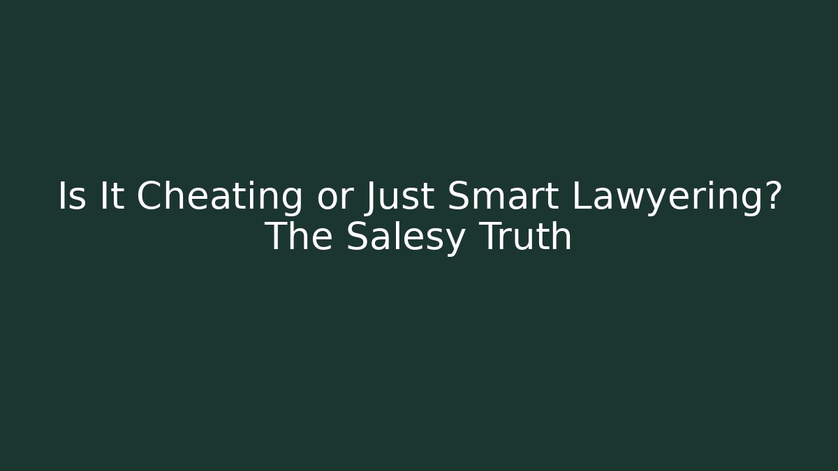 Is It Cheating or Just Smart Lawyering? The Salesy Truth