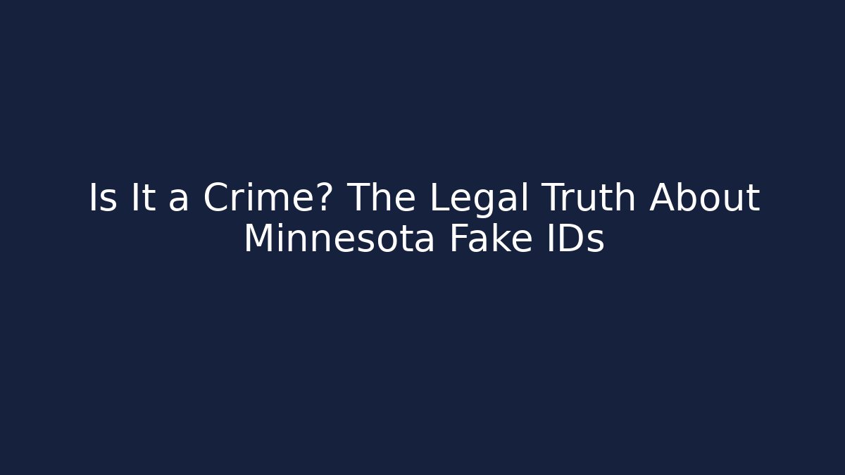 Is It a Crime? The Legal Truth About Minnesota Fake IDs