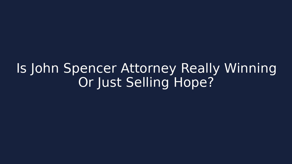 Is John Spencer Attorney Really Winning Or Just Selling Hope? - WealthxGroup