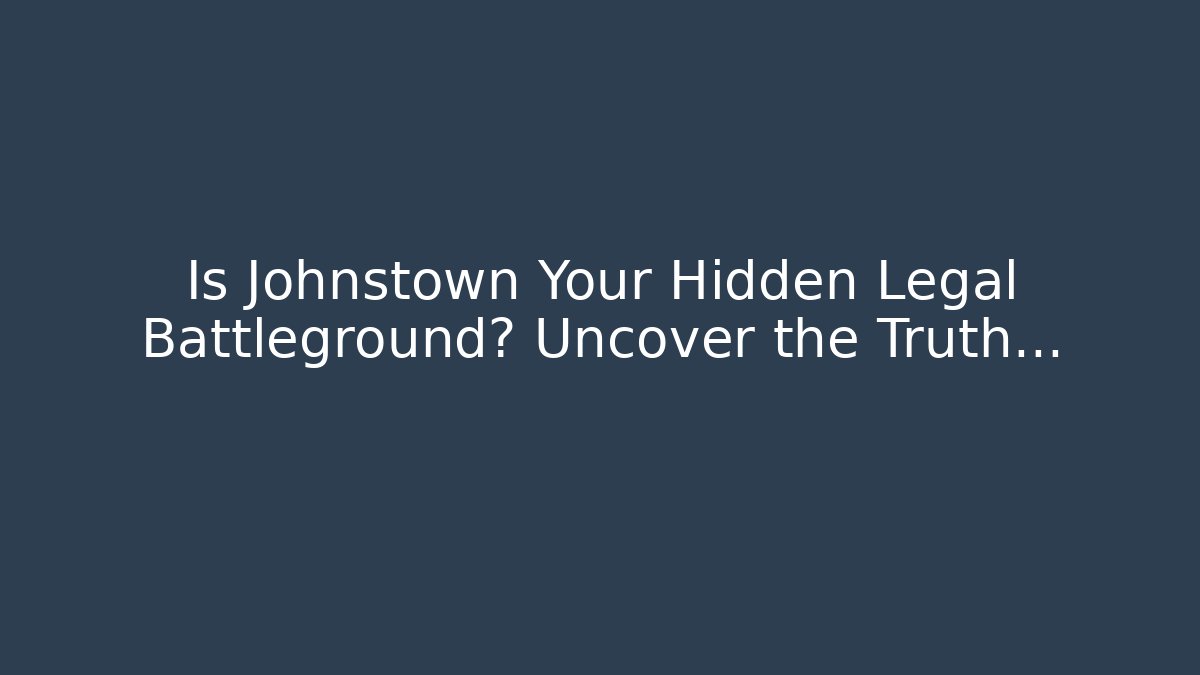 Is Johnstown Your Hidden Legal Battleground? Uncover the Truth…
