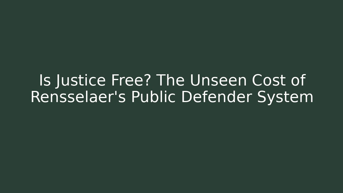 Is Justice Free? The Unseen Cost of Rensselaer's Public Defender System