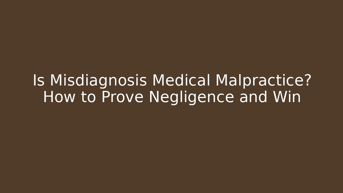 Is Misdiagnosis Medical Malpractice? How to Prove Negligence and Win