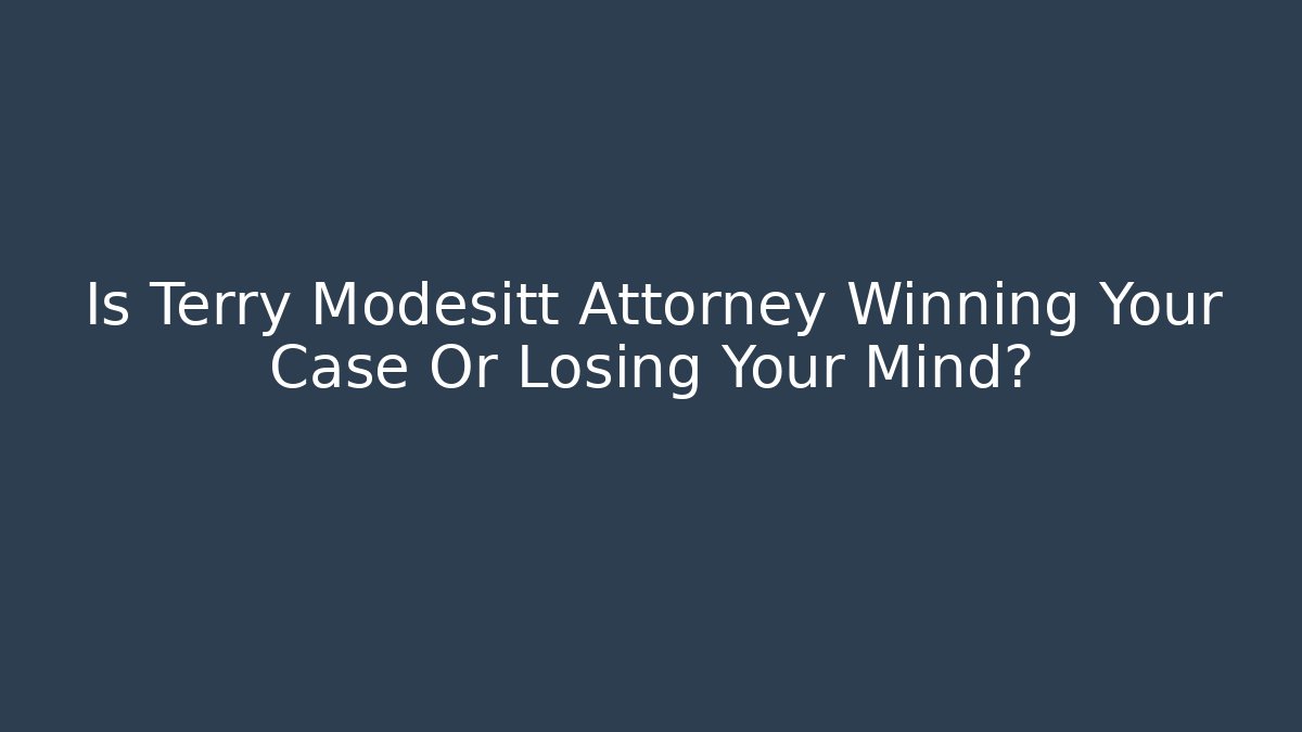 Is Terry Modesitt Attorney Winning Your Case Or Losing Your Mind? - WealthxGroup