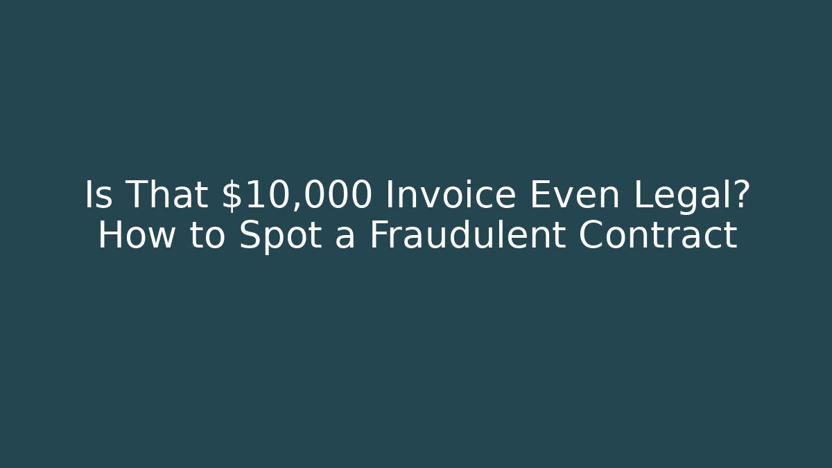 Is That $10,000 Invoice Even Legal? How to Spot a Fraudulent Contract