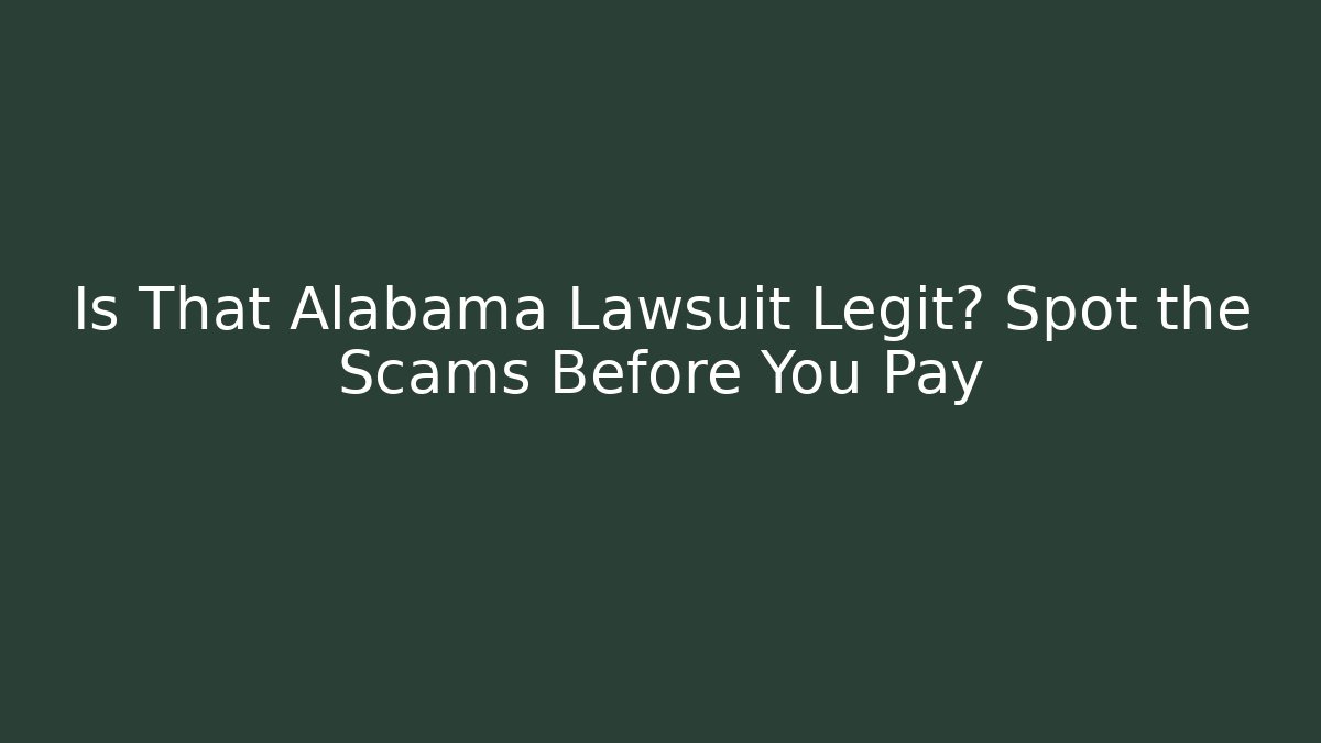 Is That Alabama Lawsuit Legit? Spot the Scams Before You Pay