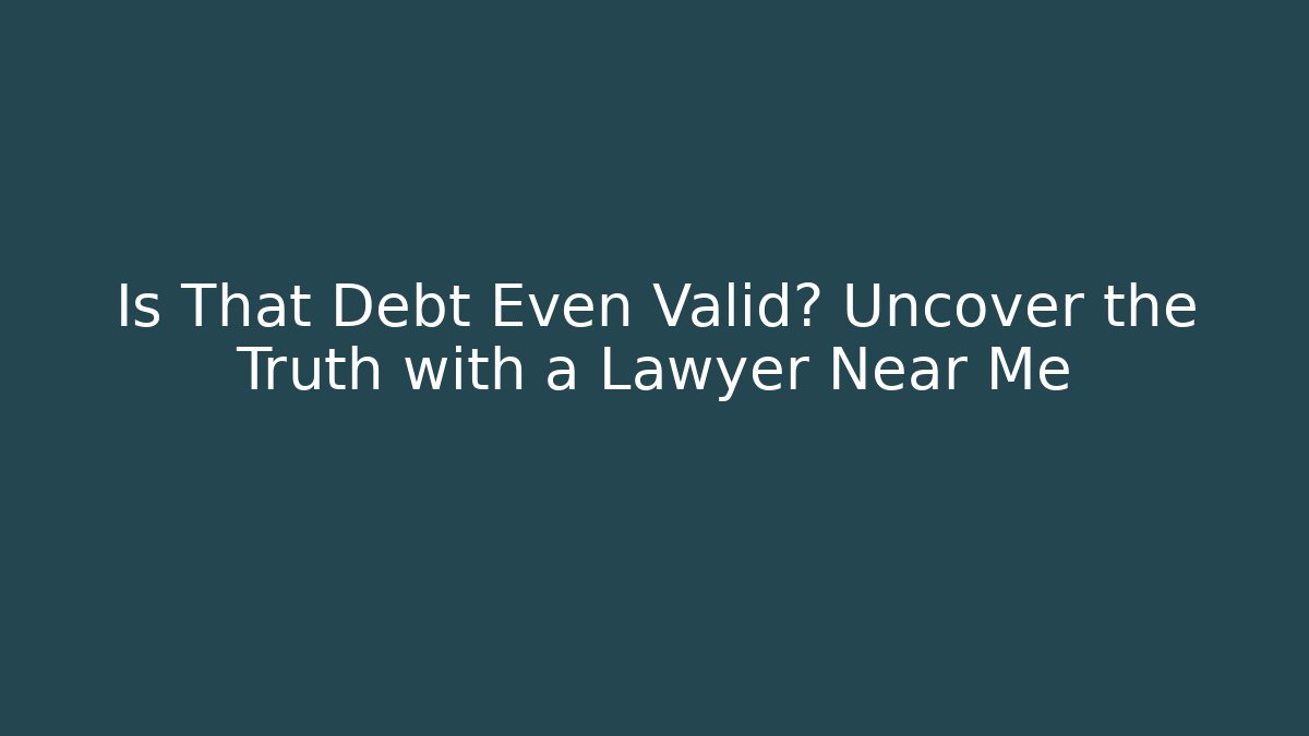 Is That Debt Even Valid? Uncover the Truth with a Lawyer Near Me