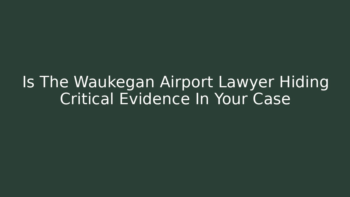 Is The Waukegan Airport Lawyer Hiding Critical Evidence In Your Case