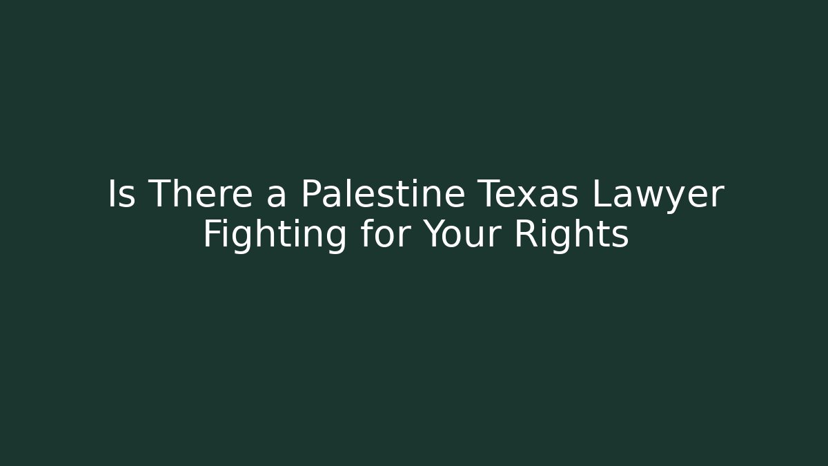 Is There a Palestine Texas Lawyer Fighting for Your Rights - WealthxGroup