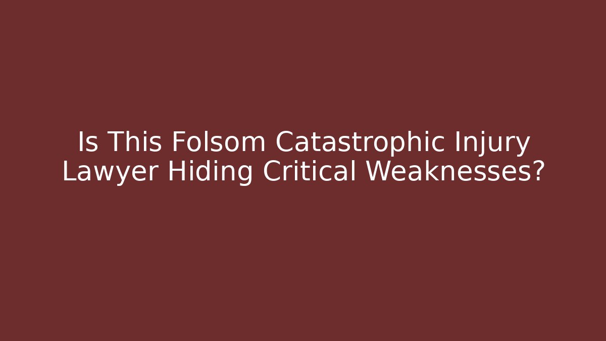 Is This Folsom Catastrophic Injury Lawyer Hiding Critical Weaknesses?