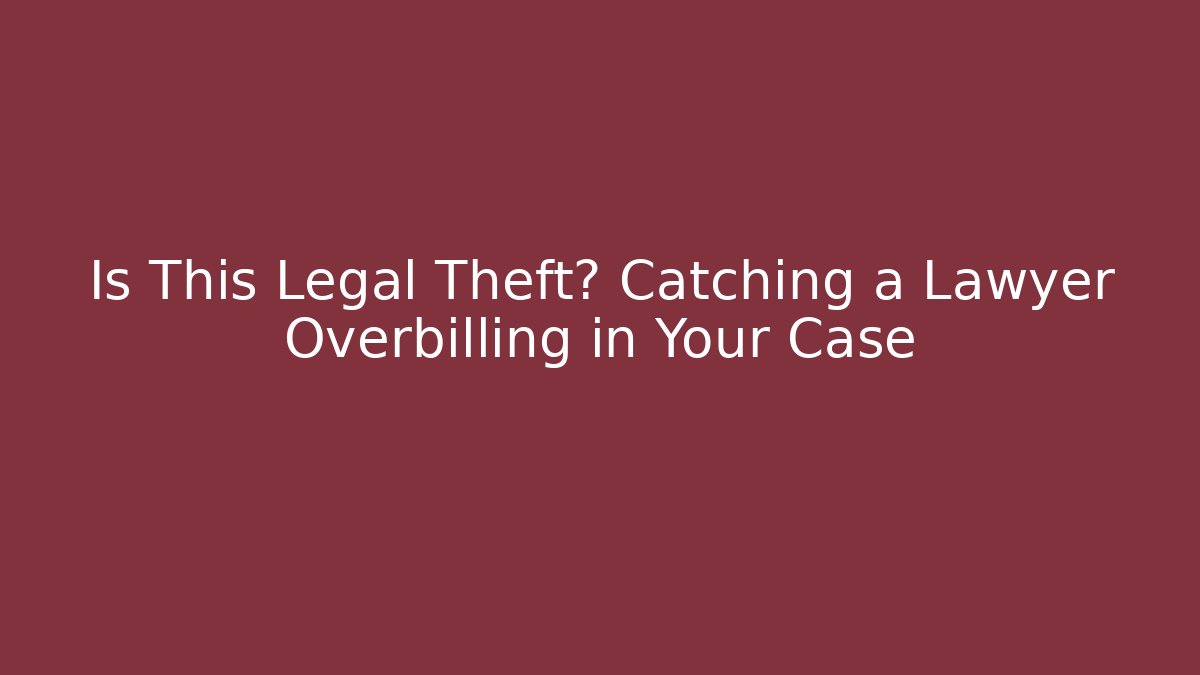 Is This Legal Theft? Catching a Lawyer Overbilling in Your Case