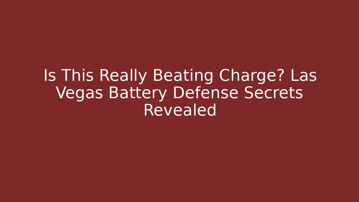 Is This Really Beating Charge? Las Vegas Battery Defense Secrets Revealed