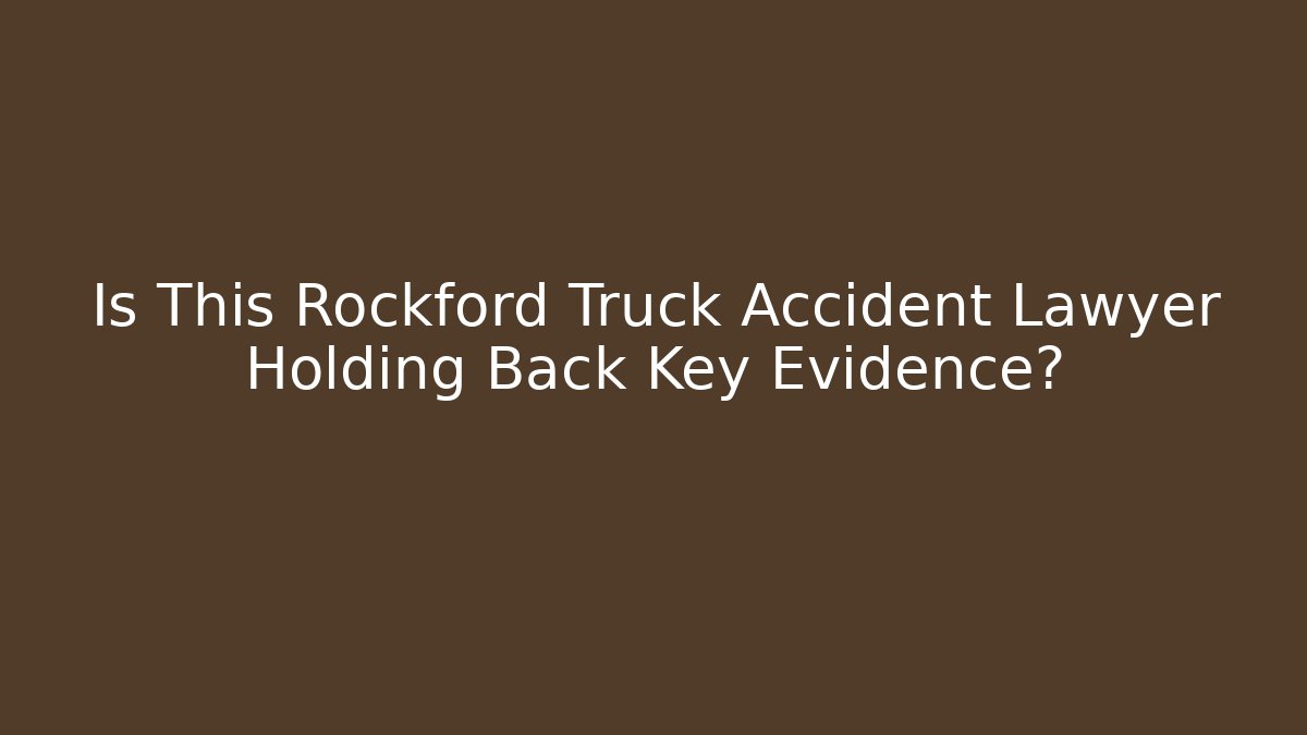 Is This Rockford Truck Accident Lawyer Holding Back Key Evidence?