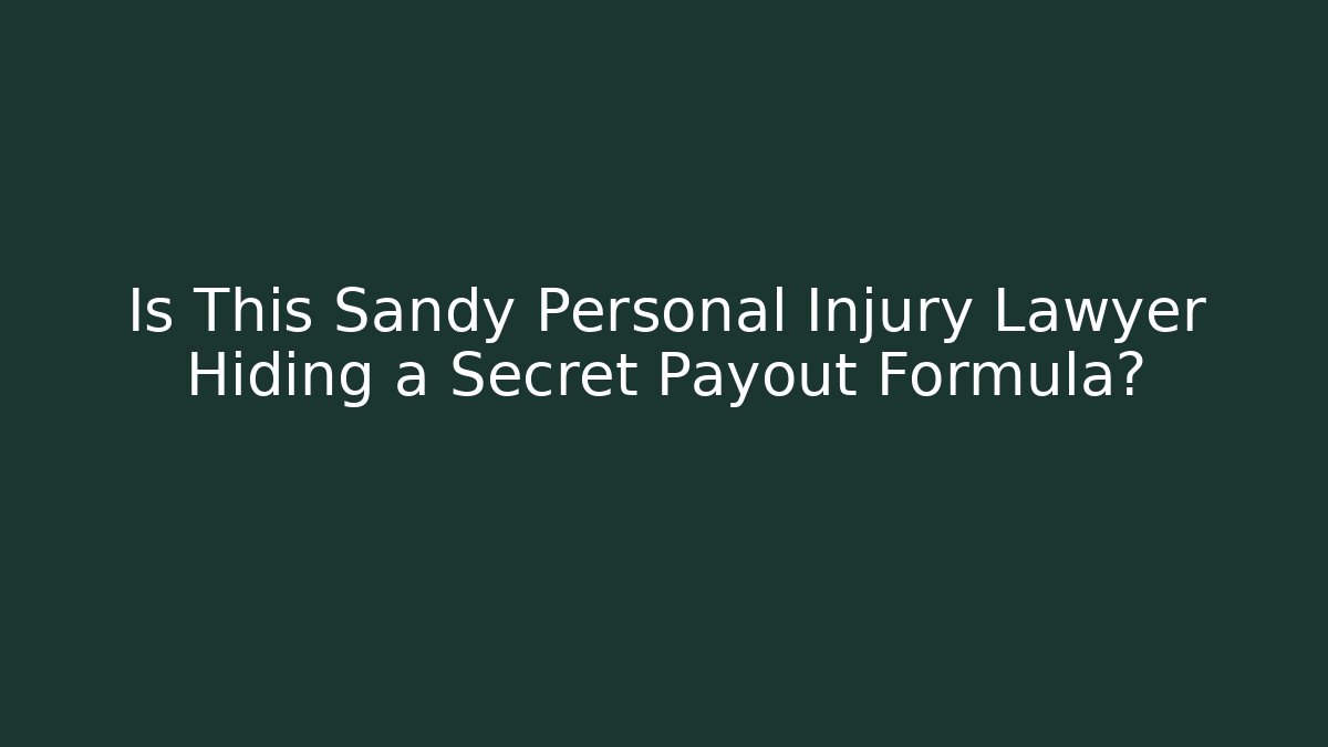 Is This Sandy Personal Injury Lawyer Hiding a Secret Payout Formula? - WealthxGroup