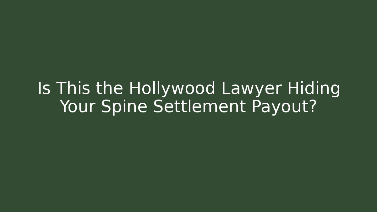 Is This the Hollywood Lawyer Hiding Your Spine Settlement Payout?