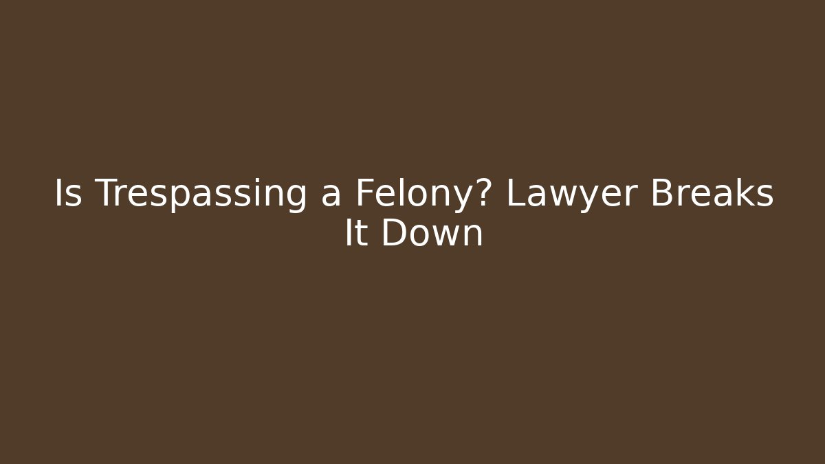Is Trespassing a Felony? Lawyer Breaks It Down - WealthxGroup