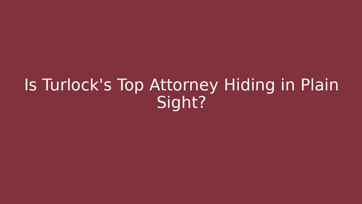 Is Turlock's Top Attorney Hiding in Plain Sight? - WealthxGroup