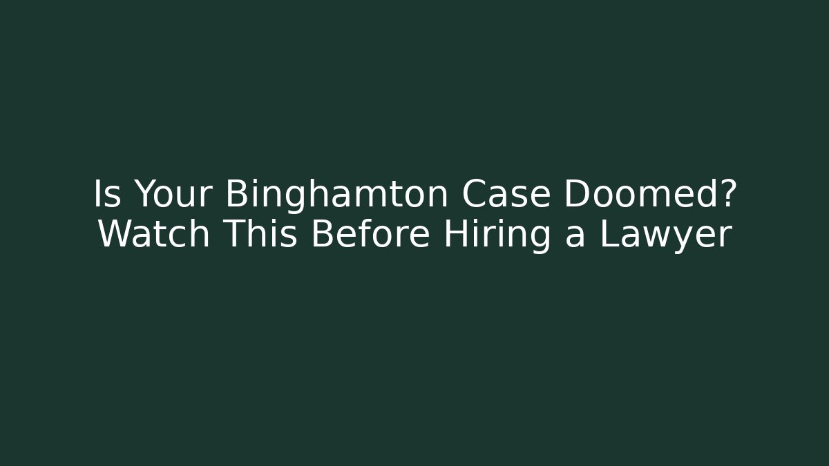 Is Your Binghamton Case Doomed? Watch This Before Hiring a Lawyer