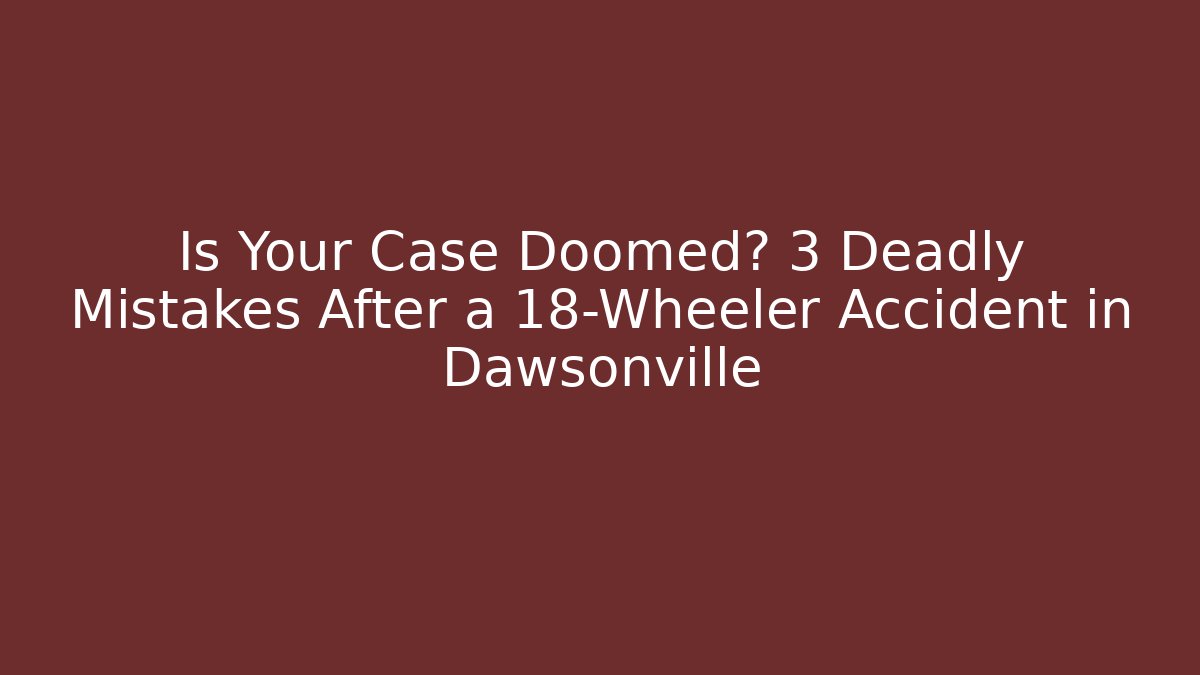 Is Your Case Doomed? 3 Deadly Mistakes After a 18-Wheeler Accident in Dawsonville