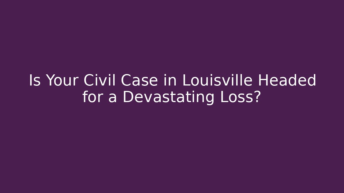 Is Your Civil Case in Louisville Headed for a Devastating Loss?