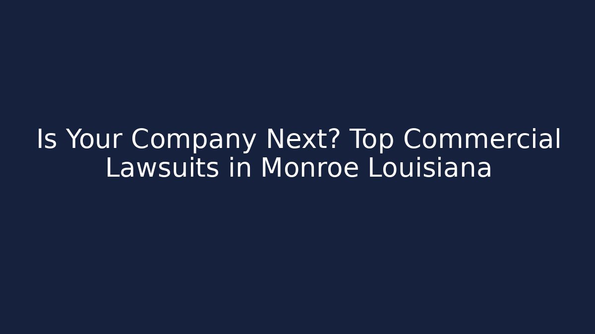 Is Your Company Next? Top Commercial Lawsuits in Monroe Louisiana