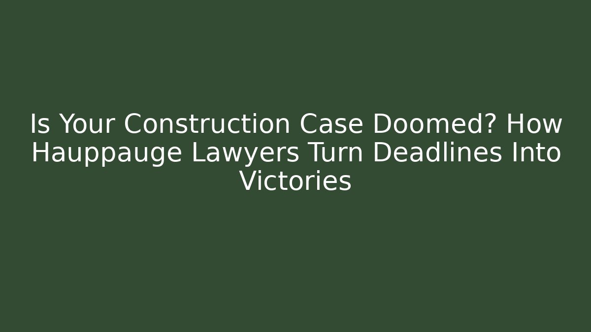 Is Your Construction Case Doomed? How Hauppauge Lawyers Turn Deadlines Into Victories