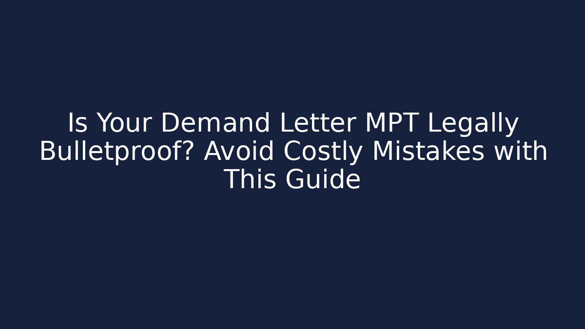 Is Your Demand Letter MPT Legally Bulletproof? Avoid Costly Mistakes with This Guide - WealthxGroup