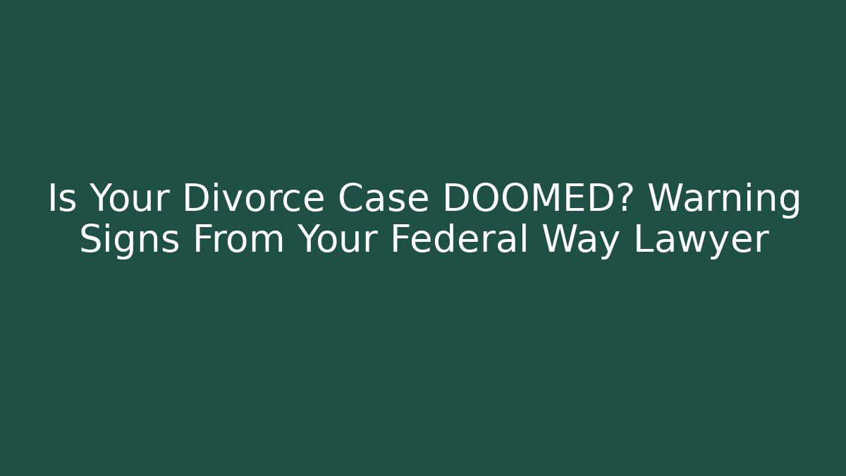Is Your Divorce Case DOOMED? Warning Signs From Your Federal Way Lawyer