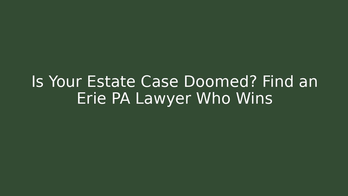Is Your Estate Case Doomed? Find an Erie PA Lawyer Who Wins