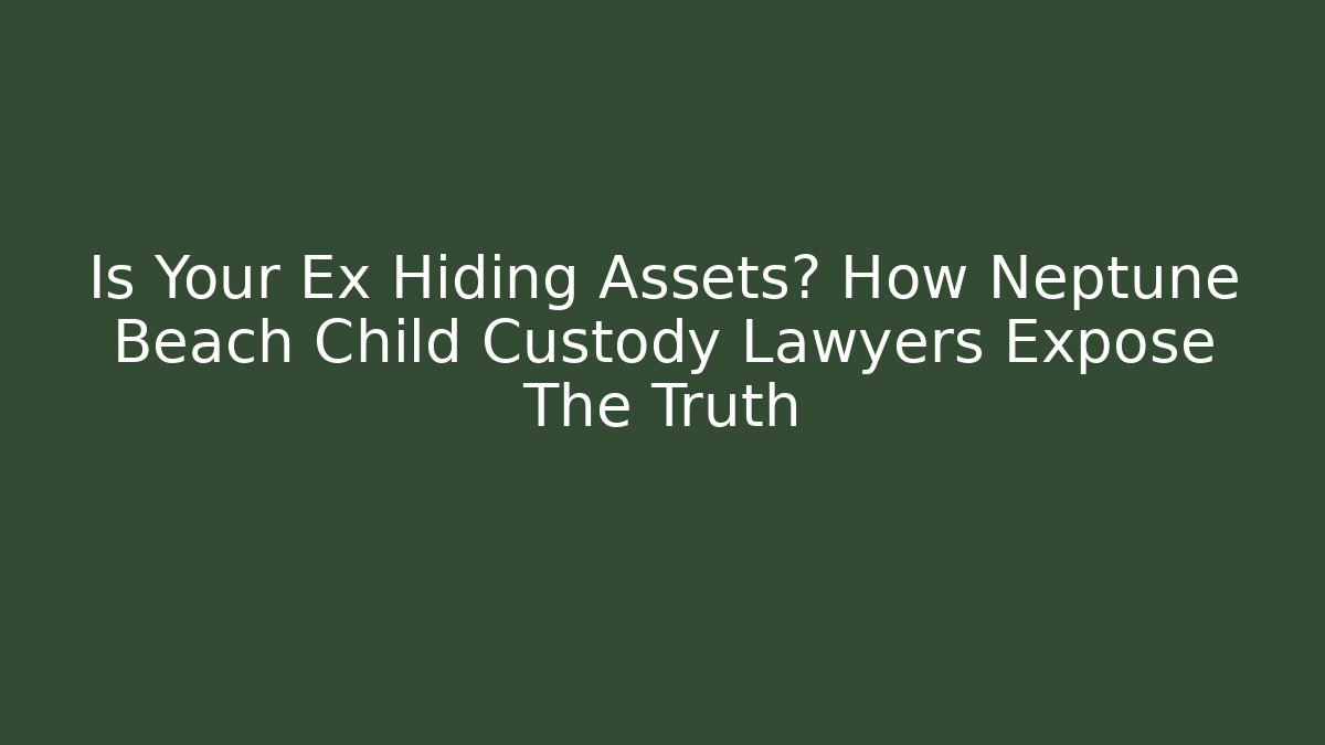 Is Your Ex Hiding Assets? How Neptune Beach Child Custody Lawyers Expose The Truth