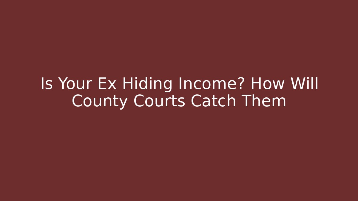 Is Your Ex Hiding Income? How Will County Courts Catch Them