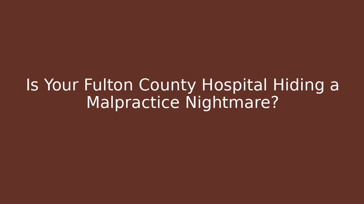 Is Your Fulton County Hospital Hiding a Malpractice Nightmare? - WealthxGroup