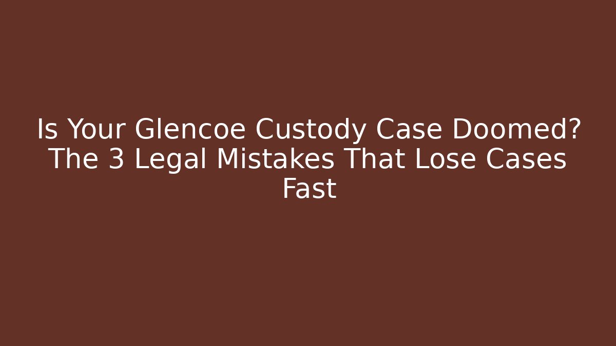 Is Your Glencoe Custody Case Doomed? The 3 Legal Mistakes That Lose Cases Fast