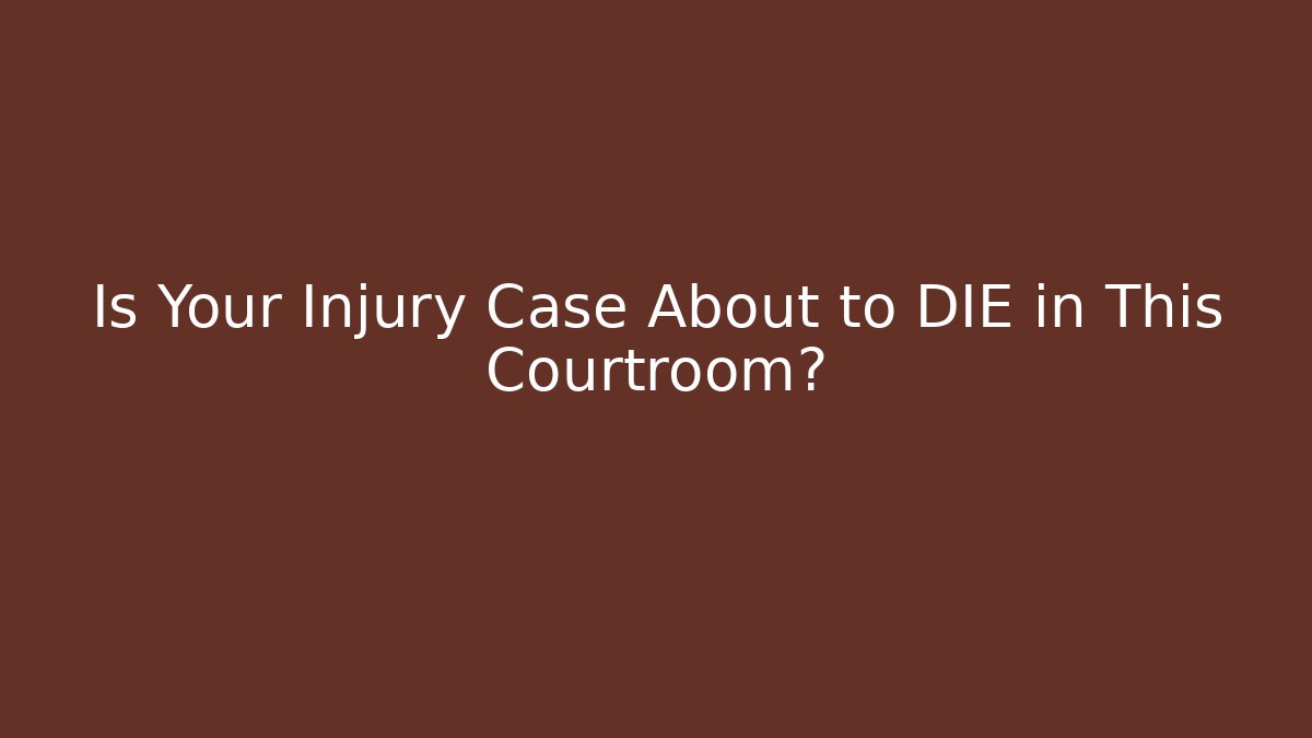 Is Your Injury Case About to DIE in This Courtroom?