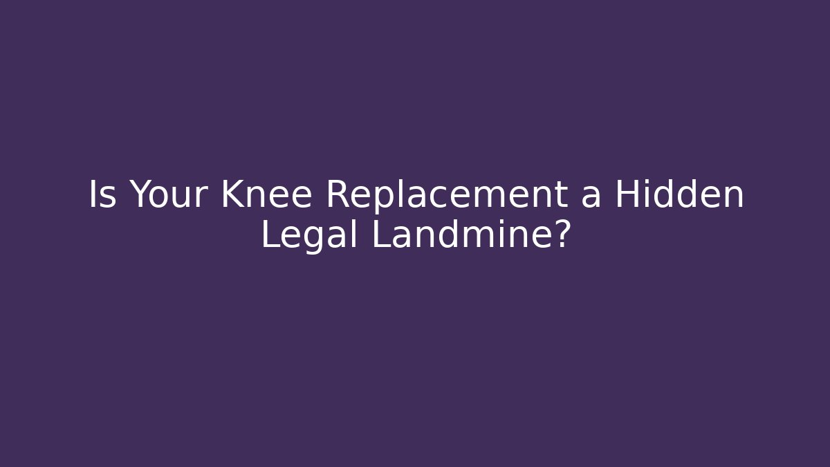 Is Your Knee Replacement a Hidden Legal Landmine?