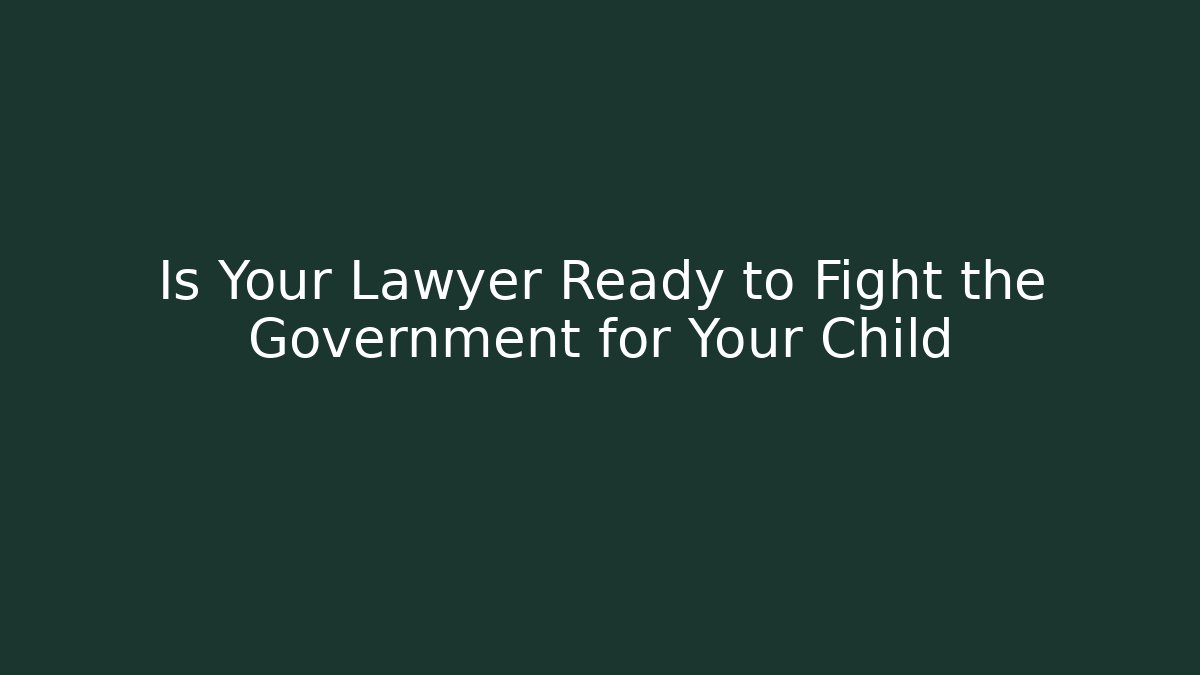 Is Your Lawyer Ready to Fight the Government for Your Child