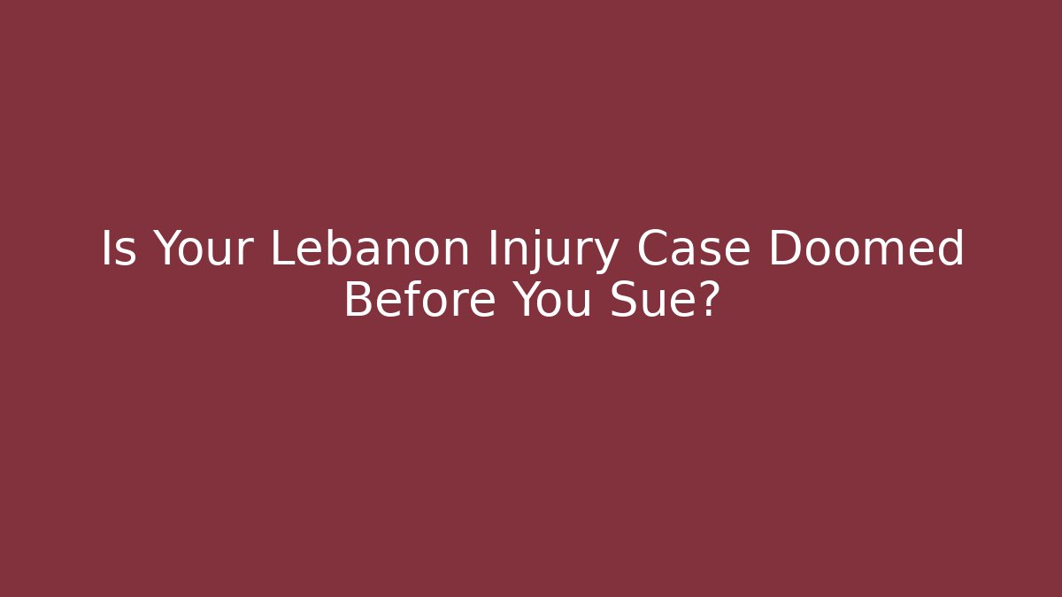 Is Your Lebanon Injury Case Doomed Before You Sue? - WealthxGroup