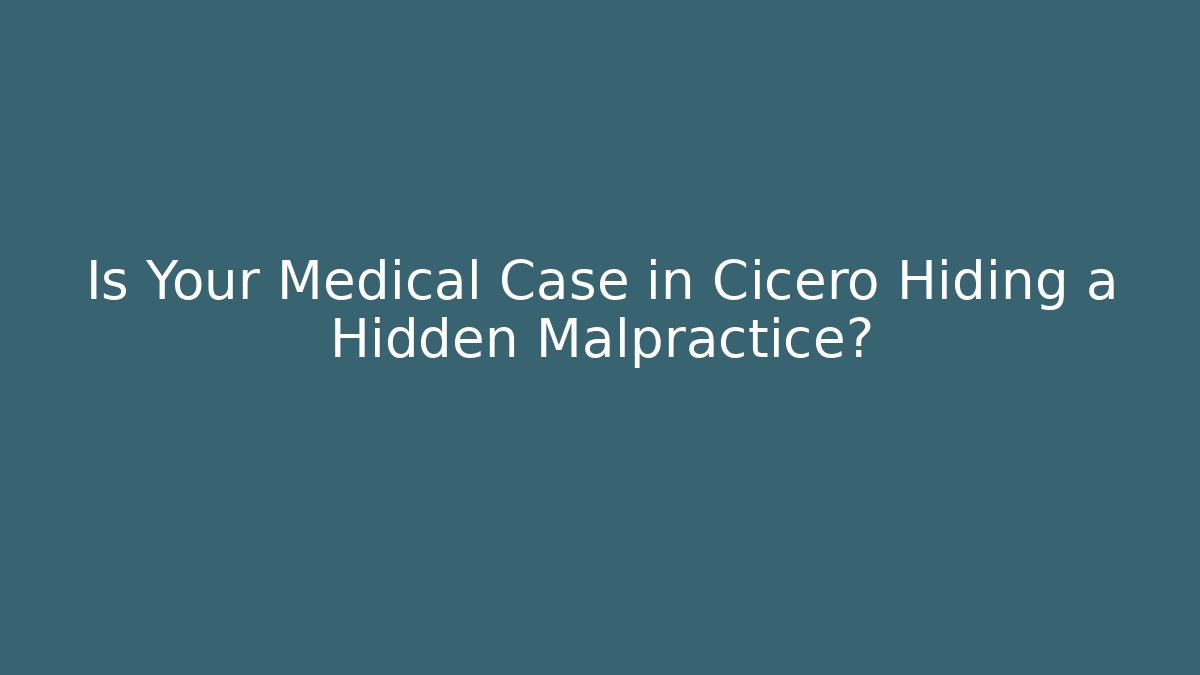 Is Your Medical Case in Cicero Hiding a Hidden Malpractice? - WealthxGroup