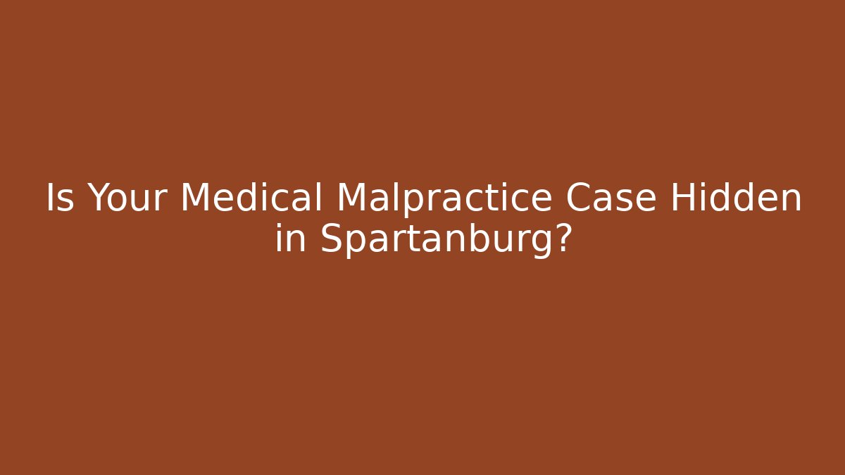 Is Your Medical Malpractice Case Hidden in Spartanburg?