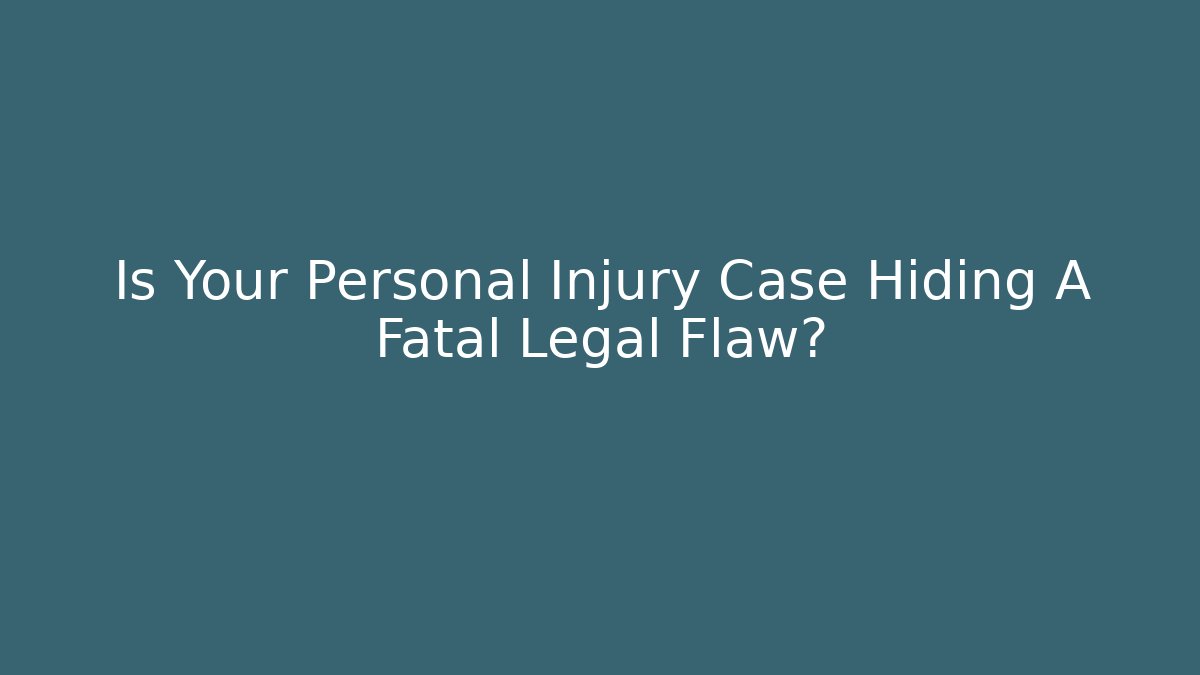 Is Your Personal Injury Case Hiding A Fatal Legal Flaw?