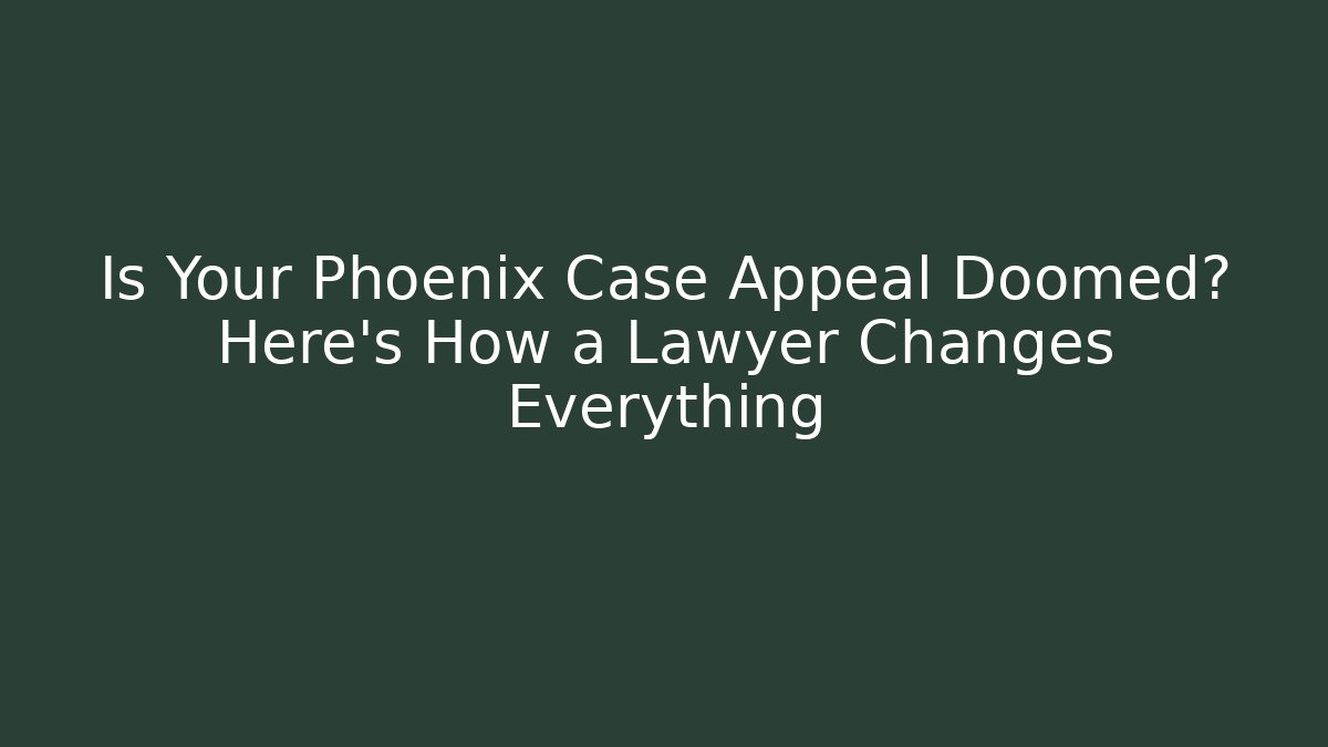 Is Your Phoenix Case Appeal Doomed? Here's How a Lawyer Changes Everything