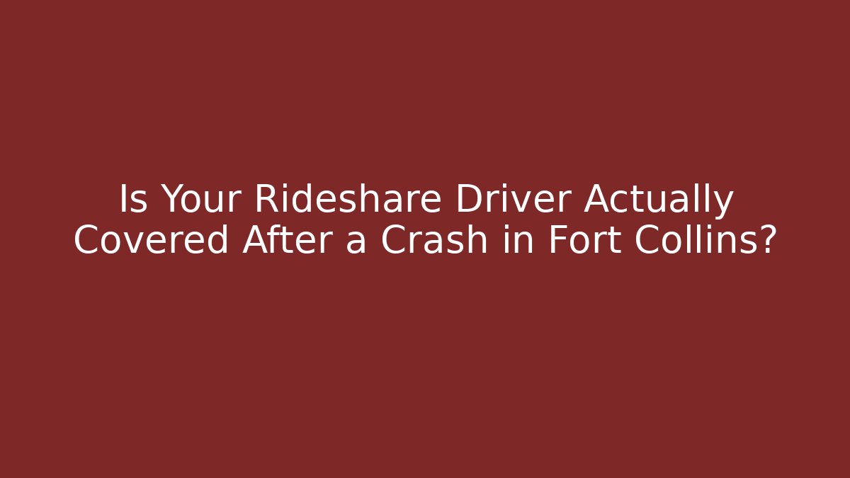 Is Your Rideshare Driver Actually Covered After a Crash in Fort Collins?