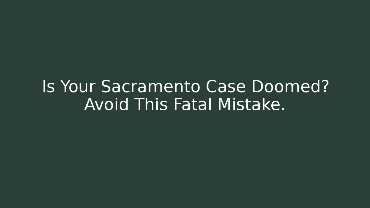 Is Your Sacramento Case Doomed? Avoid This Fatal Mistake. - WealthxGroup