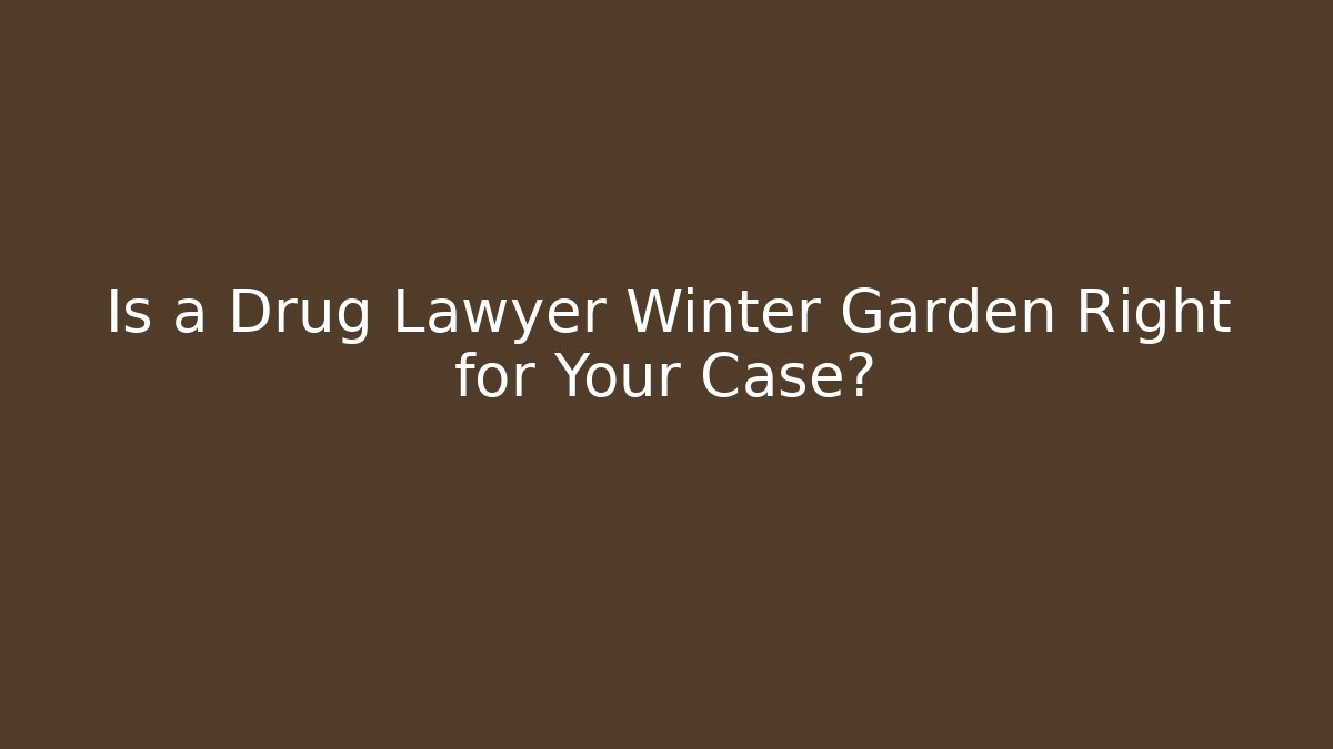Is a Drug Lawyer Winter Garden Right for Your Case?