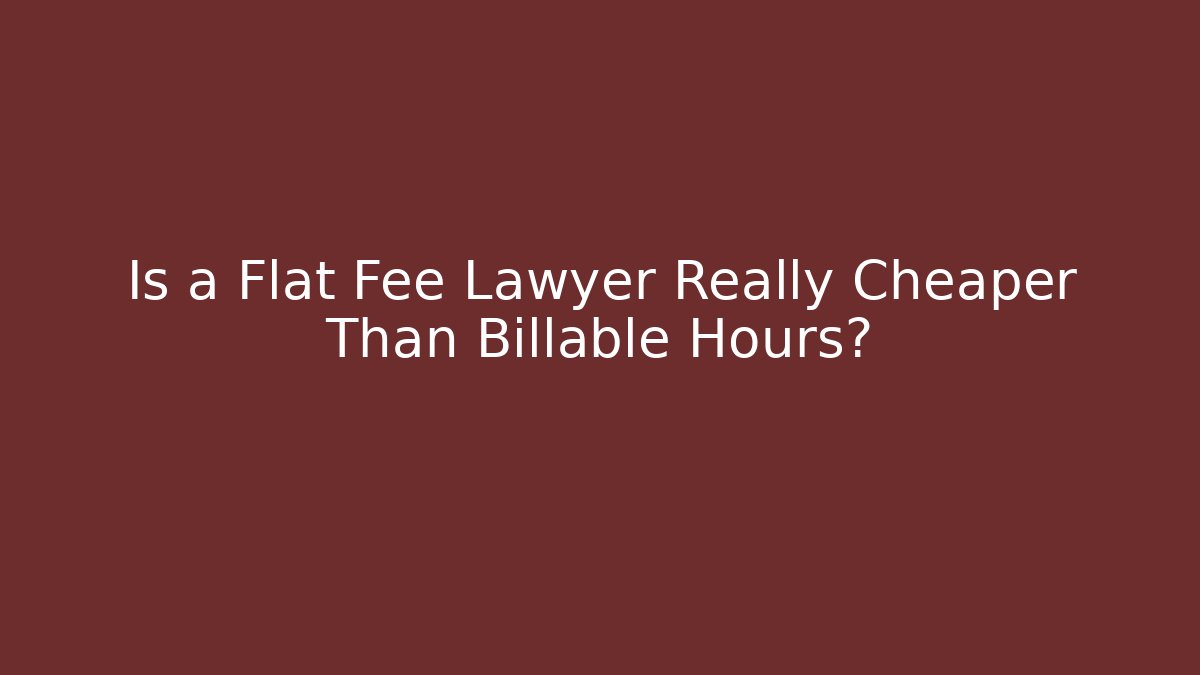 Is a Flat Fee Lawyer Really Cheaper Than Billable Hours? - WealthxGroup