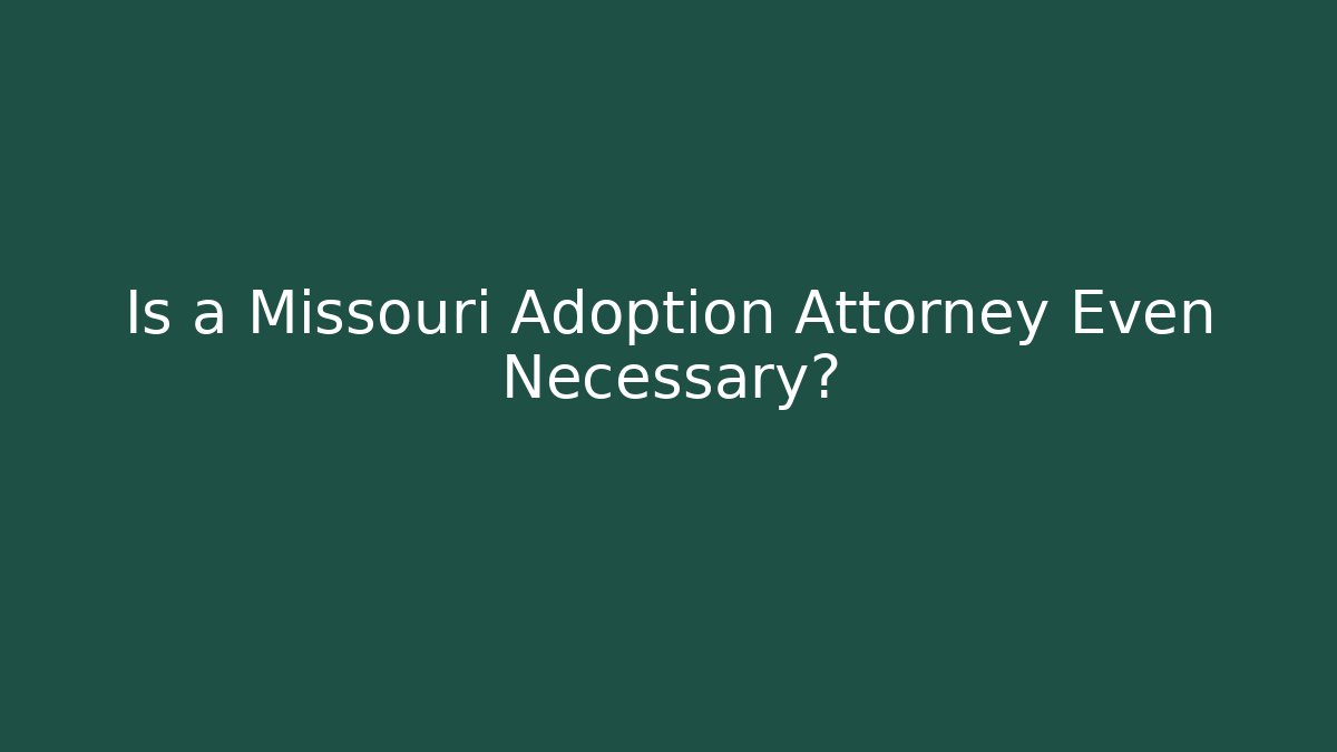 Is a Missouri Adoption Attorney Even Necessary?