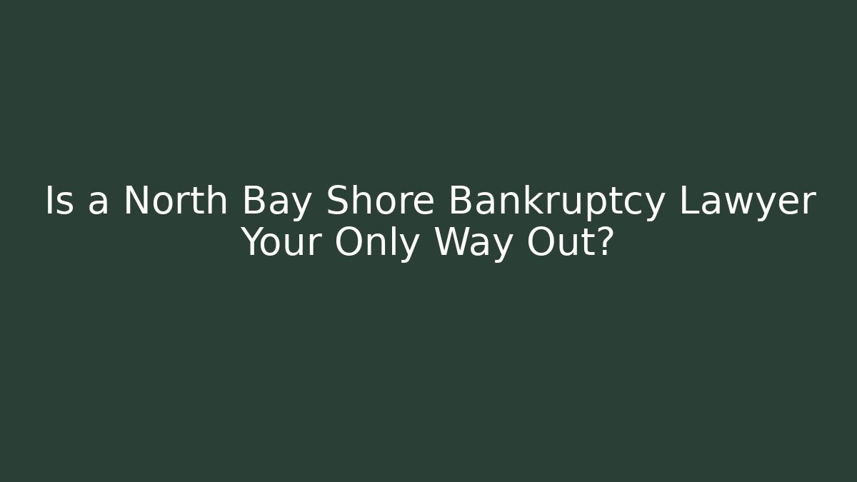 Is a North Bay Shore Bankruptcy Lawyer Your Only Way Out?