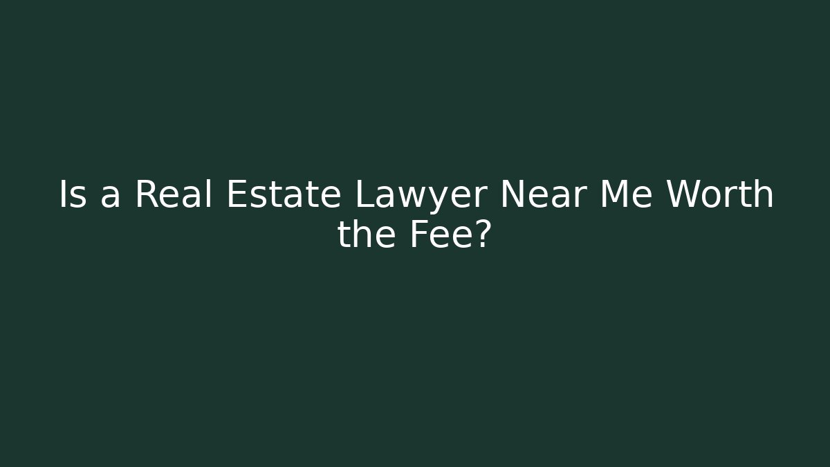 Is a Real Estate Lawyer Near Me Worth the Fee?