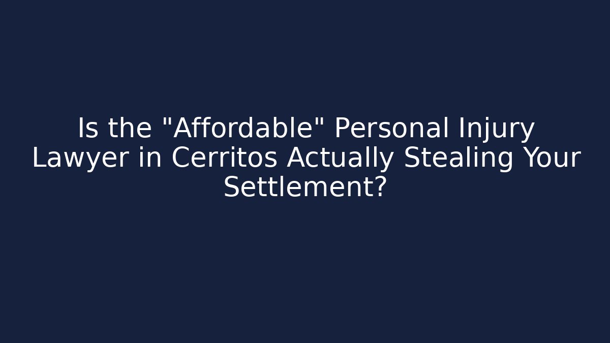 Is the "Affordable" Personal Injury Lawyer in Cerritos Actually Stealing Your Settlement?