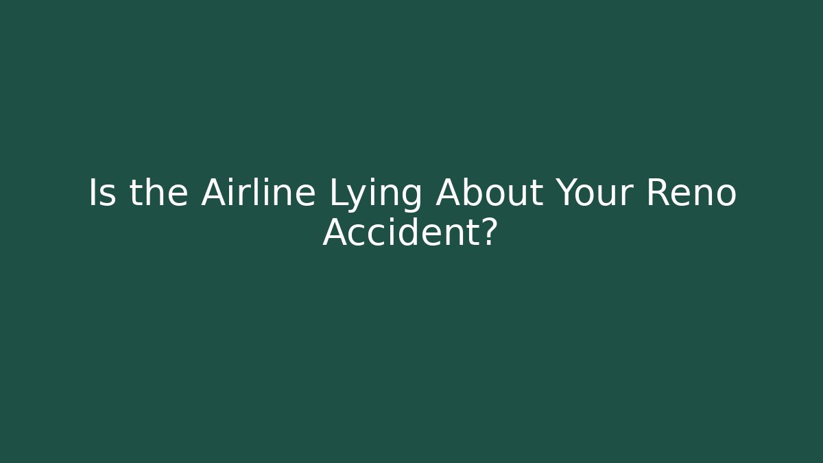 Is the Airline Lying About Your Reno Accident?