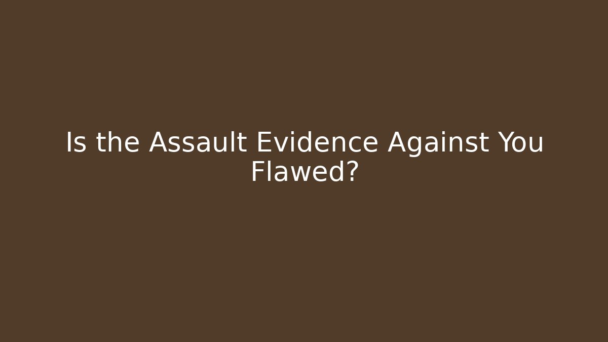 Is the Assault Evidence Against You Flawed? - WealthxGroup